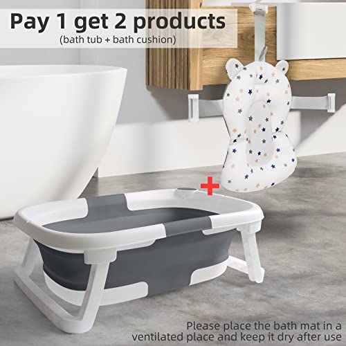 Baby Badewanne Faltbare Babybadewanne, Baby Bathtub Babywanne Wanne Faltbar mit Badewannen Stützkissen Sitzmatte… – Ansicht 2