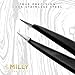 By MILLY Pointed Tweezers | High Carbon Stainless Steel Needle Nose | Fine Point Precision Hair Removal | Perfectly Aligned & Hand-Filed Sharp | Black