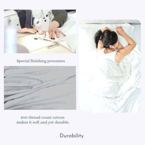 800 Thread Count Sheets Full Xl Size 4 Piece Sheet Set 100% Cotton Sheet Set Extra Deep Pockets 15 Inch Long Staple Cotton Bedsheet And Pillow Cover,Sateen Finish,Soft,Breathable Silver Sheets #TOP5