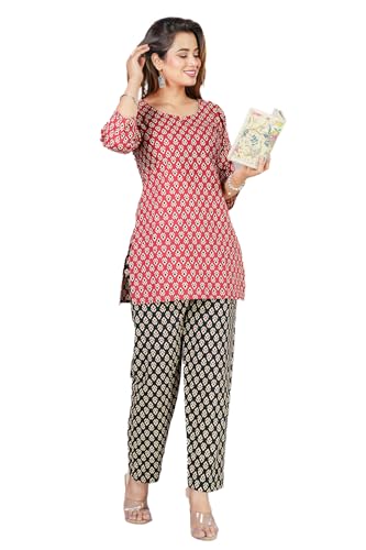 Image of Kuruti B Sheets Women's Printed Night Suit Set | Soft & Breathable Top and Pyjama Set for Women | Stylish Relaxed Fit Sleepwear for Everyday Comfort | Perfect Lounge Wear for Home & Travel