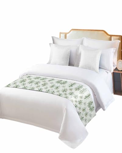 Twin Bed Runner Modern Abstract Ombre Flower Bedding Runner Scarves Decorative Bed Scarf, Simple Watercolor Floral Soft Bedding Scarf for Bedroom Hotel Wedding 102x20in