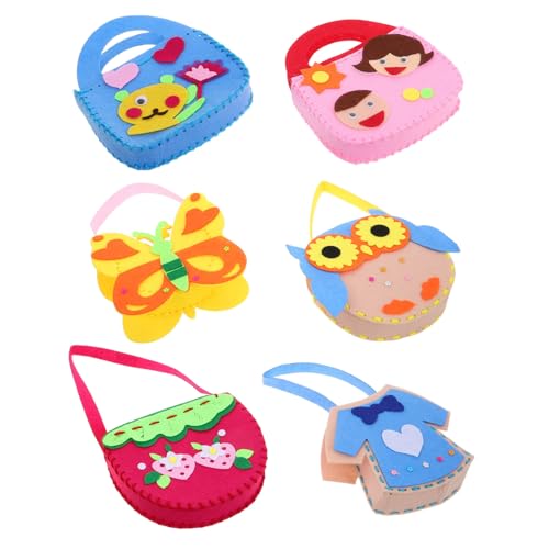 SOIMISS - SOIMISS 6 pièces Kit de Couture Sac Feutre pour Garçon Fille avec Motifs Cartoon DIY Créatif pour Garçon Fille Activité Manuelle Éducative et Ludique