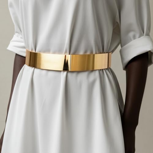 Fashion 21 Women's Shiny Polished Adjustable Metal Mirror Waist Belt Gold, Rose Gold, Silver Tone2