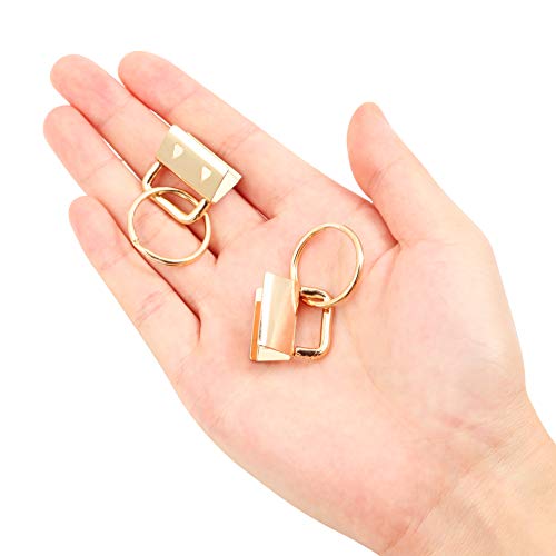 SPEEDWOX 25 Pcs Key Fob Hardware 0.8 Inch Wristlet Sets with Split Rings Golden, 0.8" Golden - Image 3