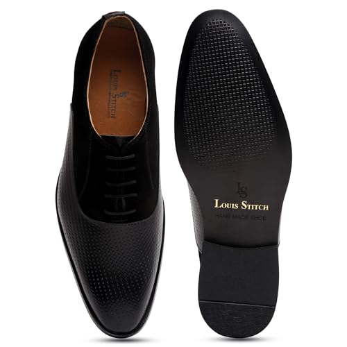 Image of LOUIS STITCH Men's Handcrafted Formal Derby Shoes Italian Leather Lace Up Shoes for Men (EUDTSU)