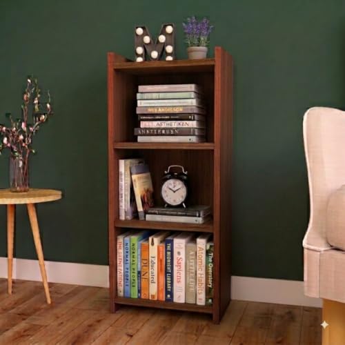 15 Artificial Plant Decorating Ideas 97 ECOLINE 3 Tier Bookshelf for Home | Wooden Storage Rack, Walnut B...