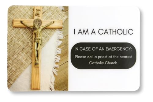I Am A Catholic Emergency Wallet ID Card with Apostolic Pardon Prayer - 3 5/8