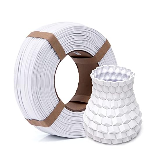 Inland V2 PLA PRO (PLA+) 3D Printer Filament Refill, 1.75mm Spooless Filament, Dimensional Accuracy +/- 0.03mm, 1KG (2.2lbs) White Refill for Inland Reusable Spools, Bambu Lab Compatible