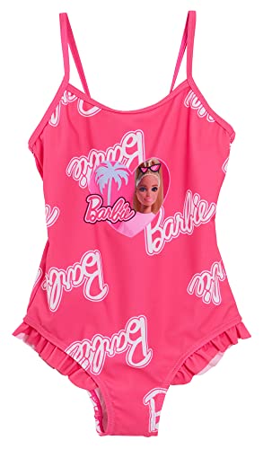 Maillot de bain rose Barbie fille imprimé une pièce résistant