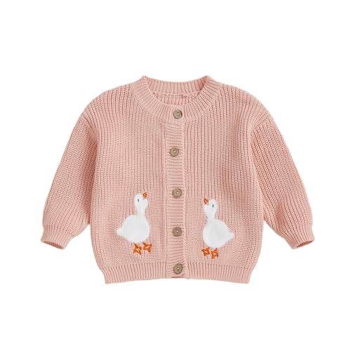 Kids Toddler Girl Boy Cardigan Infant Newborn Little Girls Long Sleeve Knit Sweater Fall Winter Duck Goose Outfit