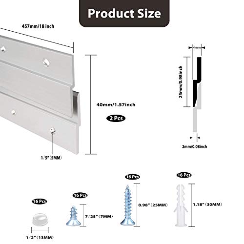 Image of French Cleat Picture Hanger 18 Inches - 2 Pairs - Aluminum Z Hanger Supports 90lbs - Interlocking Wall Mounting Bracket Hardware Kit for Hanging Mirrors, Picture, Shelf, Whiteboard, Art, Frames