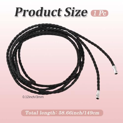 PU Leather Braided Waist Belt Women Decorative Knitted Rope Long String Boho Wrap Skinny Waistband Thin Woven Tie Knot Cord Belt for Women Jeans Pants Dress Skirt (Black)2