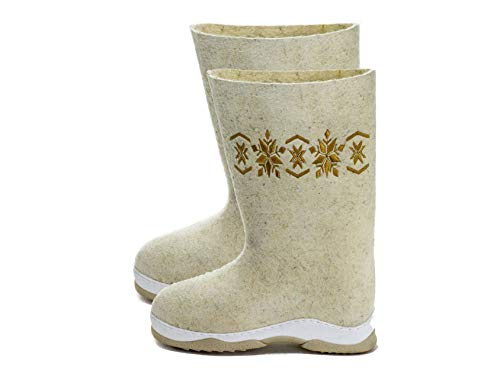 Russian valenki boots winter felt boots with rubber sole