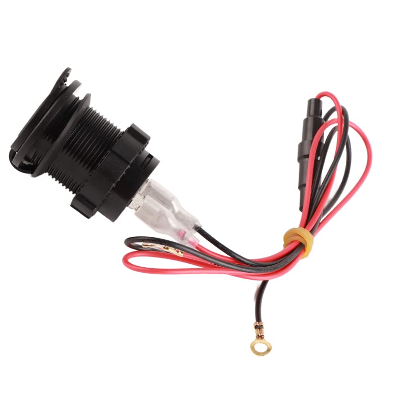 Motorcycle Dual USB with Digital Voltmeter for Fast Charging Phones Tablets and Devices (Red)