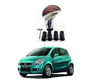 PRIKNIK Wood Texture Car Gear Shifter Lever Manual Modified Shifter Knob Handle Shift Lever Fit with 8mm 10mm 12mm Adapters Compatible with M-aruti S-uzuki R-itz