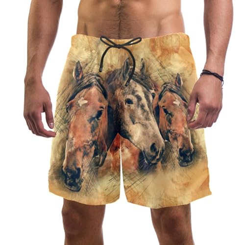 Swim shorts tête de cheval confortable, pantalon court de plage