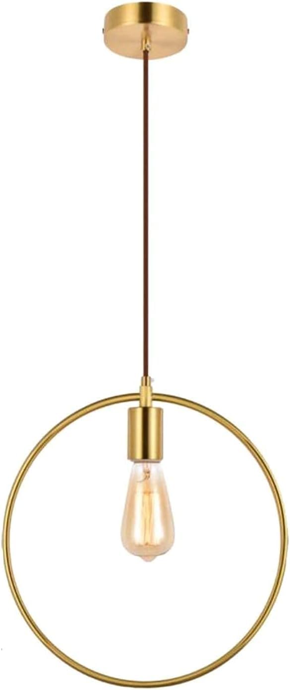 ASerZenith Chandelier Modern Industry Chandeliers E27 Single Head Copper Pendant Lighting Bedside Ceiling Lamp Adjustable Height Living Room Home Corridor,Hanging Light,One Color-33 * 35Cm