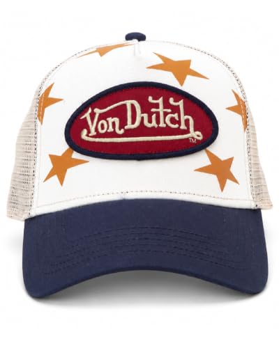 Image of Von Dutch Womens and Mens Trucker Hat - Mesh Back Curved Brim Americana Hats for Men and Women with Snap Back Closure