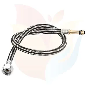 Rudraksha Stainless Steel Flexible 1/2 Inch 45 cm(18 inch) Hot Cold Water Supply Hoses Pipes Tubes for Sink Faucet Mixer (Silver) -1 Pair