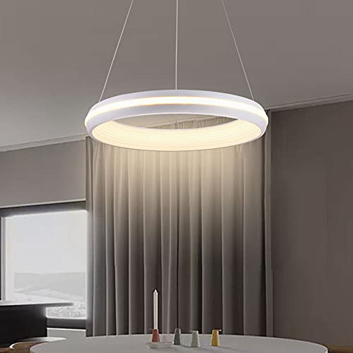Plafonnier d'intérieur LED rond suspendu blanc variable chambre et salon - 2