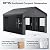 HOMSHADE 10x15FT Metal Carport with Removable Sidewalls & Windows, Heavy-Duty Enclosed Car Port Canopy with Galvanized Frame and Roof, Outdoor Garage Shelter for Cars, Truck, Boat, Tractor, Tools