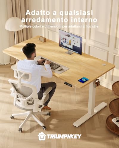 scrivania elettrica regolabile in altezza, 160 x 80 cm, presa USB, scrivania per gaming, 3 comandi di memoria, regolabile in altezza, anti-collisione, tavolo per computer - Scrivania Gaming - Immagine 6