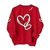 Valentine Shirts for Women Love Heart Sweater Casual Long Sleeve Crewneck Pullover Sweatshirts Valentines The Day Tops #3