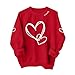 Valentine Shirts for Women Love Heart Sweater Casual Long Sleeve Crewneck Pullover Sweatshirts Valentines The Day Tops