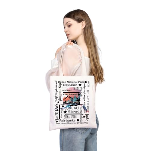 Bolso Tote de Viaje Alaska con Mapa del Estado miniatura 5