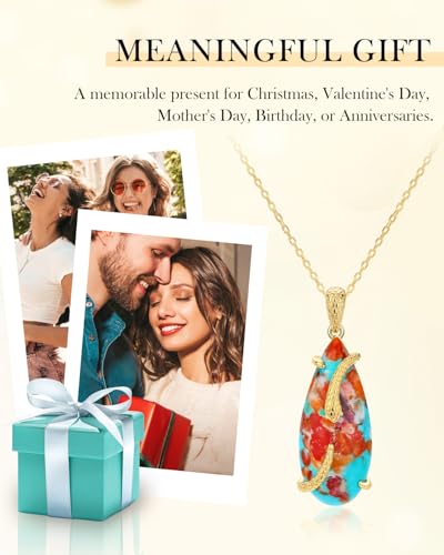 Image of AIBAO Sterling Silver Turquoise Horse /Snake Pendant Necklaces for Women | 11-20 Ct Large Horse / Snake Turquoise Boho Necklaces for Women Men Southwestern Jewelry