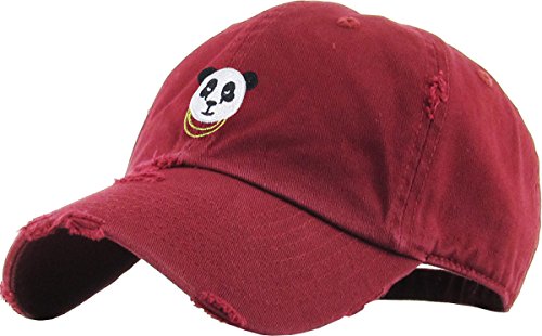 Image of KBETHOS Hiphop Panda Bear Embroidery Dad Hat Baseball Cap Unconstructed Polo Style Adjustable Unisex