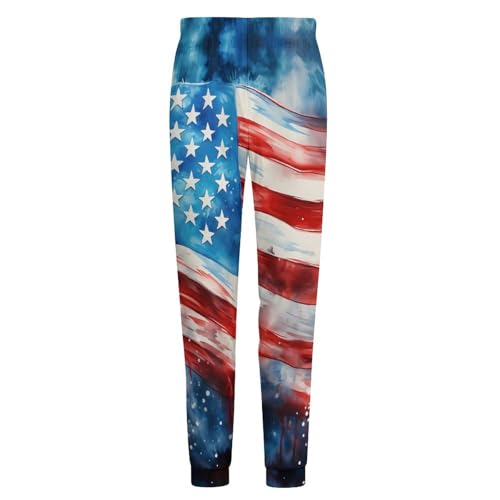 4th of July Patriotic U.S. Flag Men's Pajama Pants Lightweight Pjs Bottoms Lounge Pants Sleepwear Soft Present4