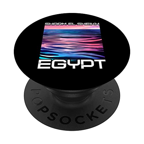 Vintage Vacation Divespot Dive Diver Egypt Sharm el Sheikh PopSockets Swappable PopGrip, Black
