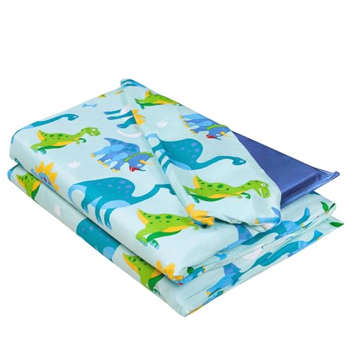 Image of Wildkin Kids Microfiber Nap Mat Cover - Soft, Durable & Fits 1.5 inch Vinyl Sleep Mats (Dinosaur Land)