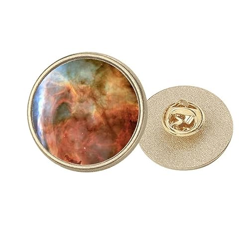 Broche Nuages Nébuleuses Marron, la poésie du métal doré sur soi
