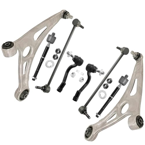 Image of Detroit Axle - 8pc Front End Kit for 2016-2017 Hyundai Sonata, 2 Lower Control Arms with Ball Joint 2 Sway Bar Links 4 Inner Outer Tie Rods Replacement