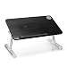 Quze Adjustable Wooden Laptop Desk Notebook Computer Stand with Built in Cooling Fan Portable, Foldable Lap Desk