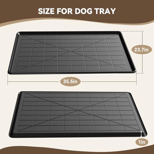 Holiwei 35.4" 2PC Dog Crate Tray Replacement fit for Metal Dog Crate Dog Cage Pans Plastic Tray by Holiwei - Image 2