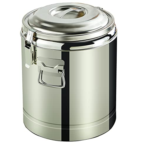 Barril de Acero Inoxidable con Aislamiento térmico. Cubo de té con Leche, Aislante y dispensador de Bebidas frías de Acero Inoxidable (Plateado, 10 l).