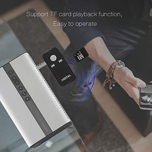 Bluetooth Receiver for Handsfree Calls, Aigital Portable Bluetooth Car Kit Audio Receiver Adapter Wireless Music Player System, Easy Operation and Connection, TF Card Play Supported 【 Upgraded Chip 】