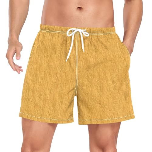 Traje de baño corto amarillo para hombre con secado rápido