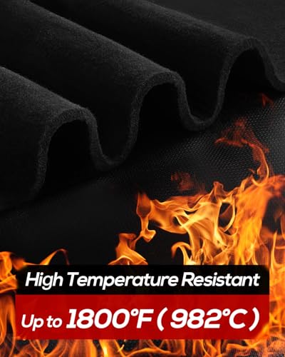 Image of 36x48in Carbon Felt Welding Blankets, Flame Retardant Fabric Material, 5MM Heat Shield Withstand High Temperature, Fireproof Mat for Soldering Brazing Plumbing, Insulation Pad for Grill Smoker
