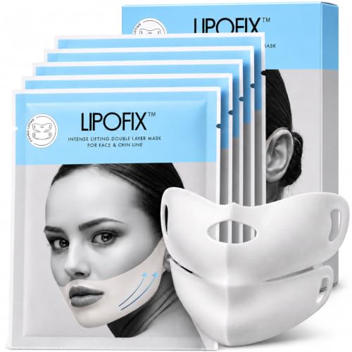 LipoFix Chin Lifting Mask, V-Line Firming for Jawline & Neck, 5 Masks