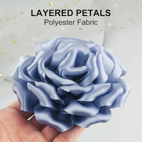 Image of 4.3 inch Red Rose Hair Clip Large Flower Brooches for Women | Charming Flowers Pins for Clothes | Turn Heads with Stylish Rose Hair Clip Flower Brooch Pin for Clothes & Clips for Woman