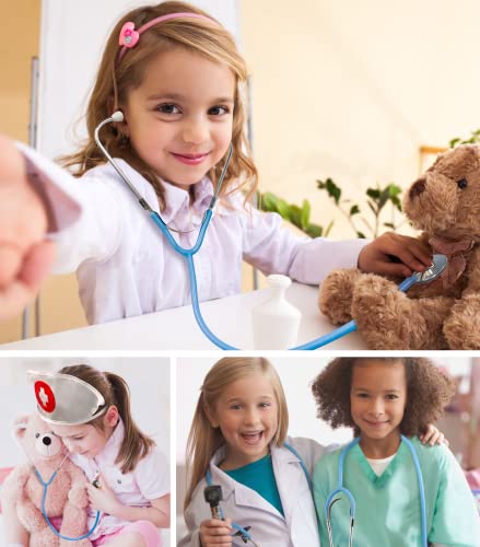 DISHIO Doctor Kit for Kids - Dress up Clothes for Girls with Doctor, Nurse, Surgeon Costume, Dentist Kit for Kids with Stethoscope, Doctor Playset for Boys Girls Ages 3-6 Halloween Christmas - Thumbnail 7