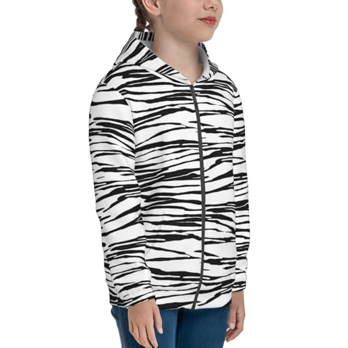 Lines Stripes Wavy Kid Hoodies Boys Zip Up Sweatshirts Girls Pullover with Pocket4