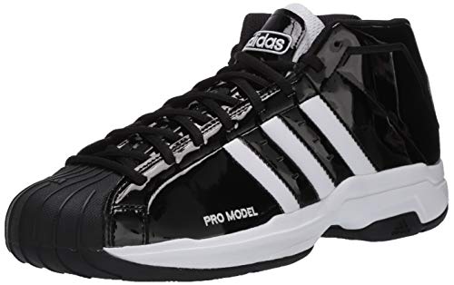 adidas Pro Model 2G Basketball Shoe, Black/White/Black, 9.5