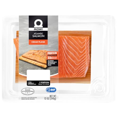 MOWI Atlantic Salmon Plain on Cedar Plank, 12oz, Fresh Never Froz...