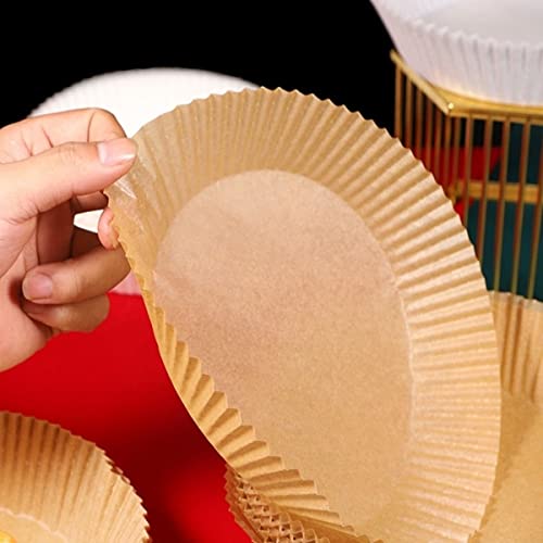 Tapete Air Fryer Forro Antiaderente Cozimento Redondo Papel Descartável - Kit 50 Unidades