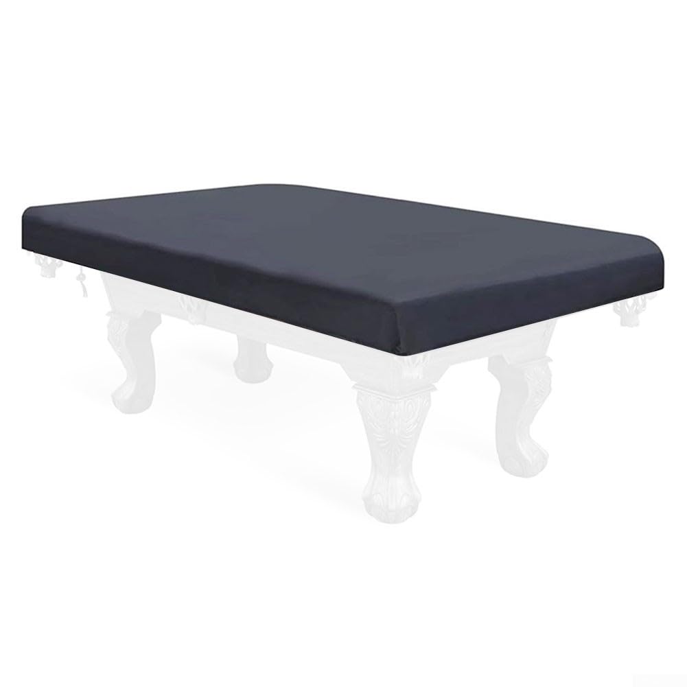Funda para mesa de billar impermeable y duradera, con cordón ajustable y fabricada con tela de poliéster 210D resistente (negro de 8 pies)